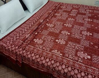 Handmade Kantha Bedcover Bedding Quilt Hand Block Floral Design Handblock Floral Print Kantha Throw Quilt Light Weight Block print quilt