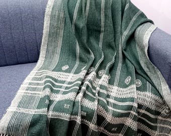 Wool Throw Blanket Handwoven Wool Throw, Designer Decorative Sofa Throw, Handmade Cottage Living Room Throw Décor throw blanket