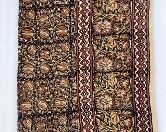 Premium Multicolor Floral Hand Block Print Cotton Sofa Throw Soft Cotton Blanket Sofa Room Décor Tassels Hand Loomed Lightweight Throw