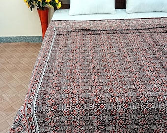 Block Print Quilt Floral Kantha Quilt - Lightweight Bedcover Cotton Bedding Bedspread