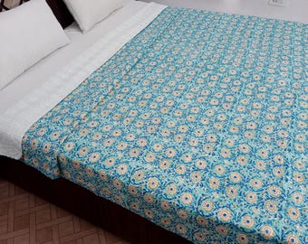 Floral Kantha Quilt Throw bedspread Indian Quilt, Gift for Full Quilt Quilt Cotton, Handmade Kantha Quilt Christmas Gifts