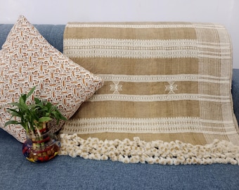 Wool Throw Blanket Handwoven Wool Throw, Designer Decorative Sofa Throw, Handmade Cottage Living Room Throw Décor throw blanket woven throw