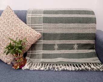 Wool Throw Blanket Handwoven Wool Throw, Designer Decorative Sofa Throw, Handmade Cottage Living Room Throw Décor throw blanket woven throw