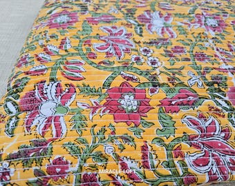 Floral cotton kantha Quilt Indian Kantha Quilt Bedding Kantha Queen Quilt Winter Blanket Bedding Bedspread Organic cotton