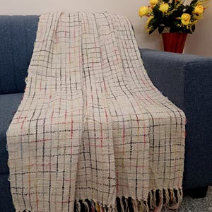 Sofa throw Cozy Lightweight Knit Woven Cotton Decorative Couch, Bed Sofa Travel All Seasons Throw Blanket with Tassels Cotton Throw Blanket
