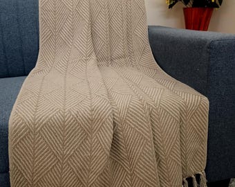 Premium Sofa throw Cozy Lightweight Knit Woven Cotton Decorative Couch, Bed Sofa Travel All Seasons Throw Soft Cotton Blanket, Home Decor