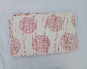 Indian Kantha Quilt Queen Cotton floral quilt Kantha Bedspreads Quilt Blanket Kantha Patchwork Quilts Block Print Kantha Throw.