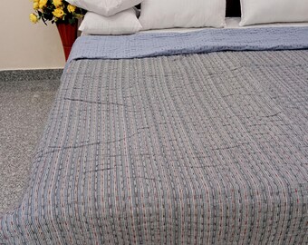 Organic cotton Solid Quilt Indian Kantha Quilt Bedding Kantha Queen Quilt Winter Blanket Bedding Bedspread Organic cotton