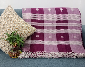 Wool Throw woven throw Blanket Handwoven Wool Throw, Designer Decorative Sofa Throw, Handmade Cottage Living Room Throw Décor throw blanket
