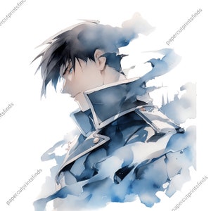 Inferno Alchemist Roy Mustang Art: Digital Download for Anime Fans and Collectors
