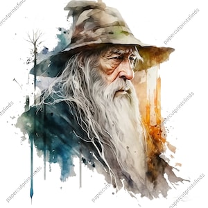 Gandalf the Grey Watercolor Digital Print