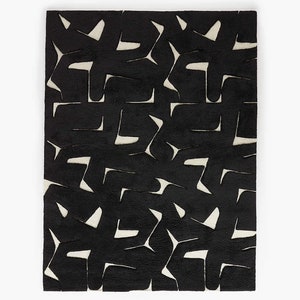 Sway Tufted Black And Neutral Area Rug for Living Room, Bedroom, Office, Kids Room ........(Quick ship)