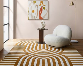Walter Moderner handgetufteter Teppich für Wohnzimmer, Schlafzimmer, Büro, Kinderzimmer