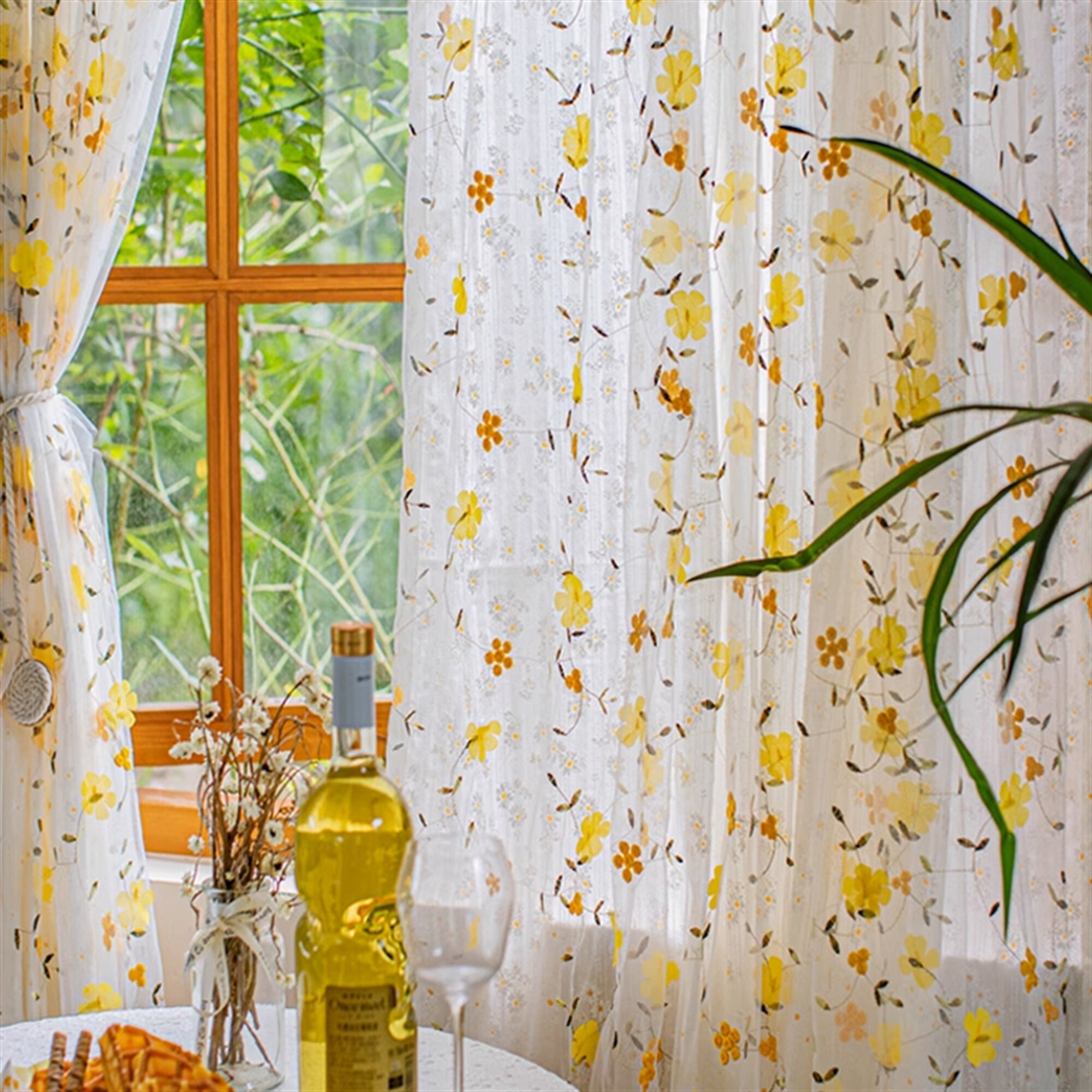 Embroidered 3D Yellow Flowers Curtain 2 Layers 1 Panel Daisy Etsy UK