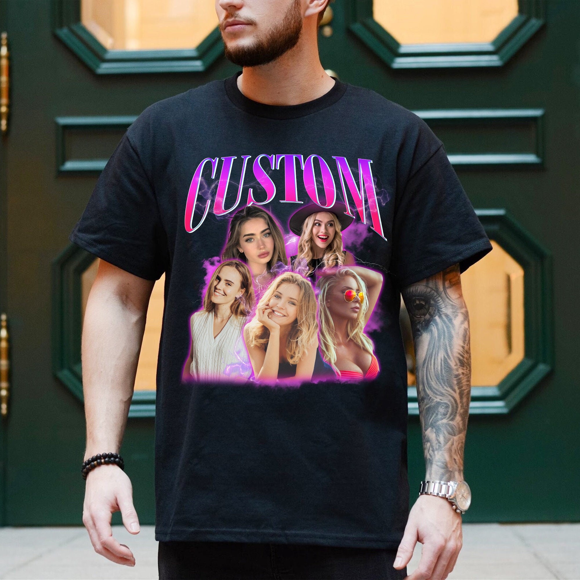 Discover Custom Your Own Bootleg Shirts, Comfort Color Bootleg Rap Tee, Custom Text Shirt, Shirt For Boyfriend, Love My Girlfriend Custom Photo 2DN8