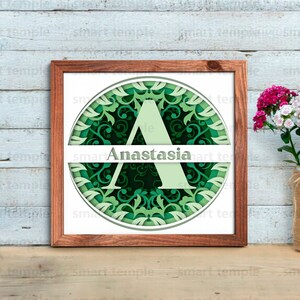 Monogramme Shadow Box SVG, svg monogramme 3D Split Shadow Box de A à Z, sticker nom 3D, signes de la famille, nouveau-né Shadow Box, lettres 3D SVG