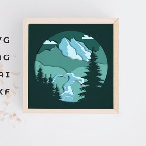 3D Berg Schattenbox, Berg Schattenbox, Berg Schattenbox, 3D Berg Schattenbild, 3D Berg Schattenbild, Berg Schattenbild, 3D Berg Schattenbild