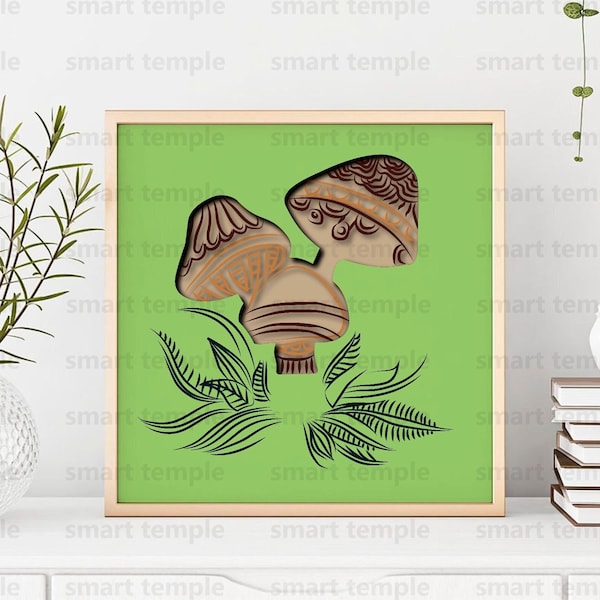 Fly agaric shadow box svg, mushroom layered svg, mushroom tunnel card svg, mushroom laser cut files, mushroom paper craft, 3D cricut project
