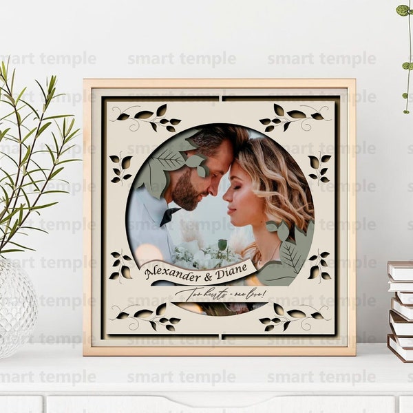 Customizable Wedding Shadow Box, Couple Shadow Box, Shadow Box Anniversary, Custom Name Shadow Box, Love Anniversary SVG Customizable Wedding Shadow Box, Couple Shadow Box, Shadow Box Anniversary, Custom Name Shadow Box, Love Anniversary SVG
