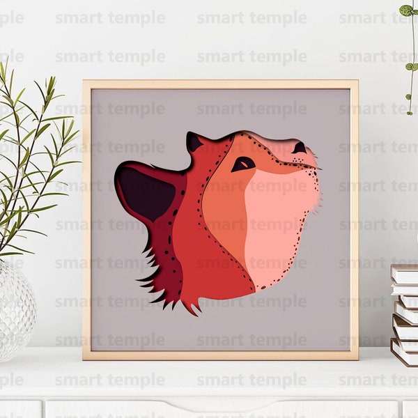 Layered shadowbox svg, animals shadow box svg, cat layered svg, 3d cat svg, cat watercolor shadow box svg, cat papercraft, layered cat svg