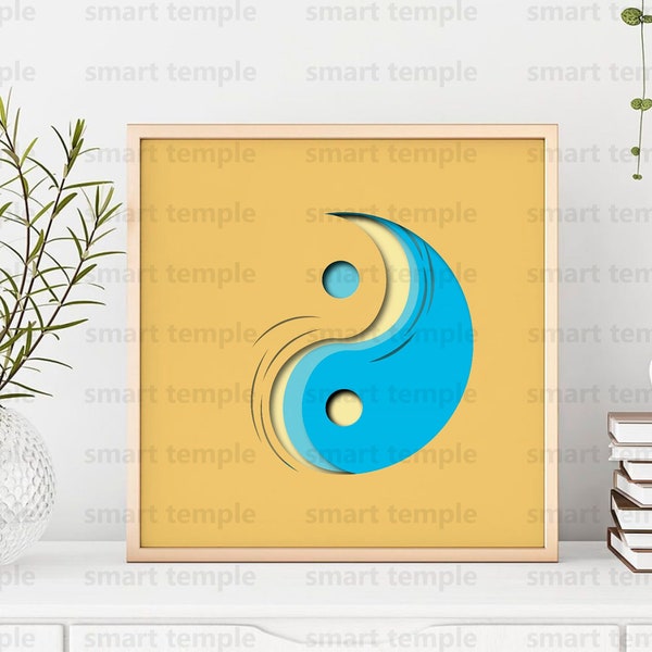 Yin Yang shadow box svg, beach yin yang svg, yoga wall art svg, 3D ying yang svg, ying yang paper cut, ying yang layered Yin Yang shadow box svg, beach yin yang svg, yoga wall art svg, 3D ying yang svg, ying yang paper cut, ying yang layered
