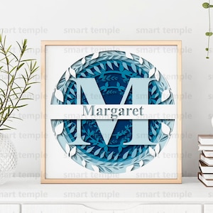 Monogram Shadow Box SVG, 3D Split Monogram A-Z Shadow Box svg, 3D Name Decal, Family Signs, New Born Shadow Box, 3D Letters SVG