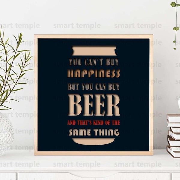 Beer Can Shadow Box Svg, Beer Quote Svg, Beer Multilayer, 3D Beer Svg, Beer Cricut Files, Beer Vector, Beer Poster Custom, Beer Wall Decal