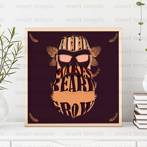 Beer Shadow Box SVG, Beer 3D layer, Beer vector, Beer dxf, Beer cricut, Beer laser cut, Drink 3d layered, oktoberfest svg, beer mug svg