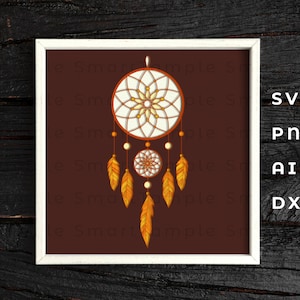 Warstwowy łapacz snów SVG, Dream Catcher Shadow box SVG, Dream Catcher wielowarstwowy, Dream Catcher Light Box, Dream Catcher Cricut Files SVG