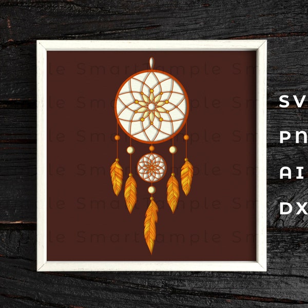 Layered Dream Catcher SVG,  Dream Catcher Shadow box SVG, Dream Catcher Multilayer, Dream Catcher Light Box, Dream Catcher Cricut Files SVG