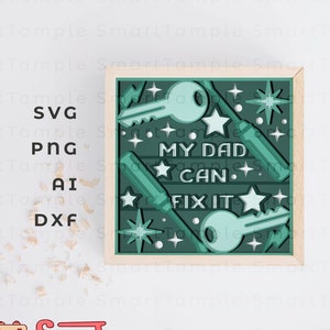 Vatertag Schattenbox svg, Vatertag Layered svg, Vatertag Scherenschnitt, Vatertag Papier Handwerk, 3D Vatertag svg, Vatertag Schablone