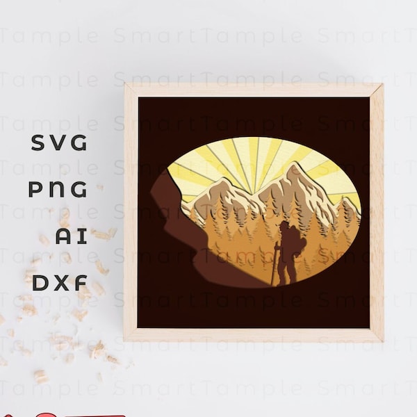 Hiker shadow box svg, Mountain hiking svg, Mountain shadowbox svg, Explore shadow box svg, Travel shadow box, Shadow box svg template Hiker shadow box svg, Mountain hiking svg, Mountain shadowbox svg, Explore shadow box svg, Travel shadow box, Shadow box svg template