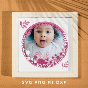 3D shadow box svg bébé, boîte d'ombre de cadre bébé, boîte d'ombre de cadre photo bébé, boîte d'ombre de bébé svg cricut, boîte d'ombre pour nouveau-né, carte nouveau-né