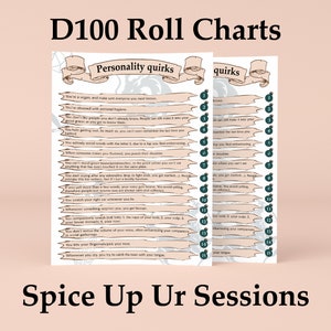 Coleção de tabelas DnD D100, Dungeons and Dragons D100 Roll Chart, ferramentas dm, pathfinder, encontro d100