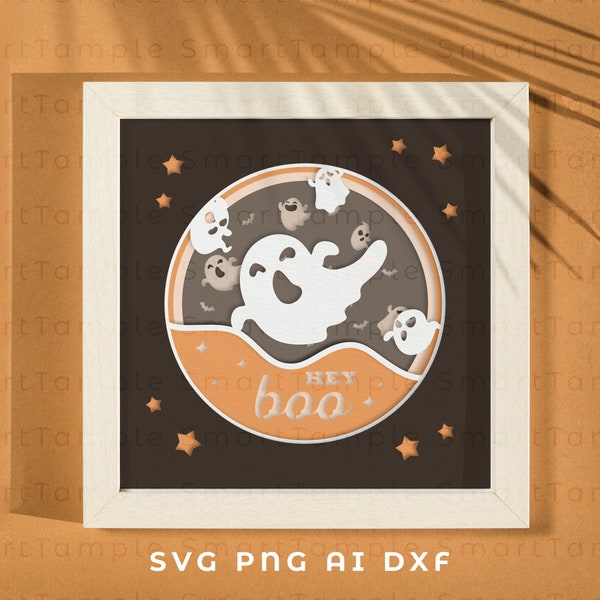 Ghost shadow box svg, Halloween shadow box svg, Ghost Halloween svg, ghost layer, halloween paper cut svg, halloween paper craft Ghost shadow box svg, Halloween shadow box svg, Ghost Halloween svg, ghost layer, halloween paper cut svg, halloween paper craft