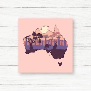 Australië schaduw vak, 3D Australië SVG, Australië gesneden bestanden, Australië 3D-laag, Australië gelaagde SVG, Australië cricut, Australië PNG