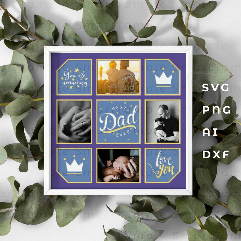 Father Day Photo Frame Svg Father Photo Collage Photo Etsy UK