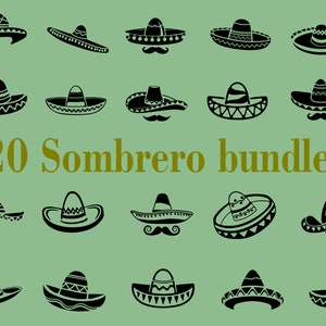 Sombrero mit Schnurrbart svg, mexikanischer Hut svg, Sombrero Clipart, Sombrero cricut, Sombrero laser cut, Sombrero gravieren, Fiesta svg Dateien