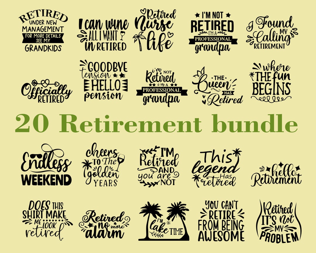 Retirement Svg Bundle, Retirement Laser Files, Retirement Cricut Designs, Retirement Sublimation
