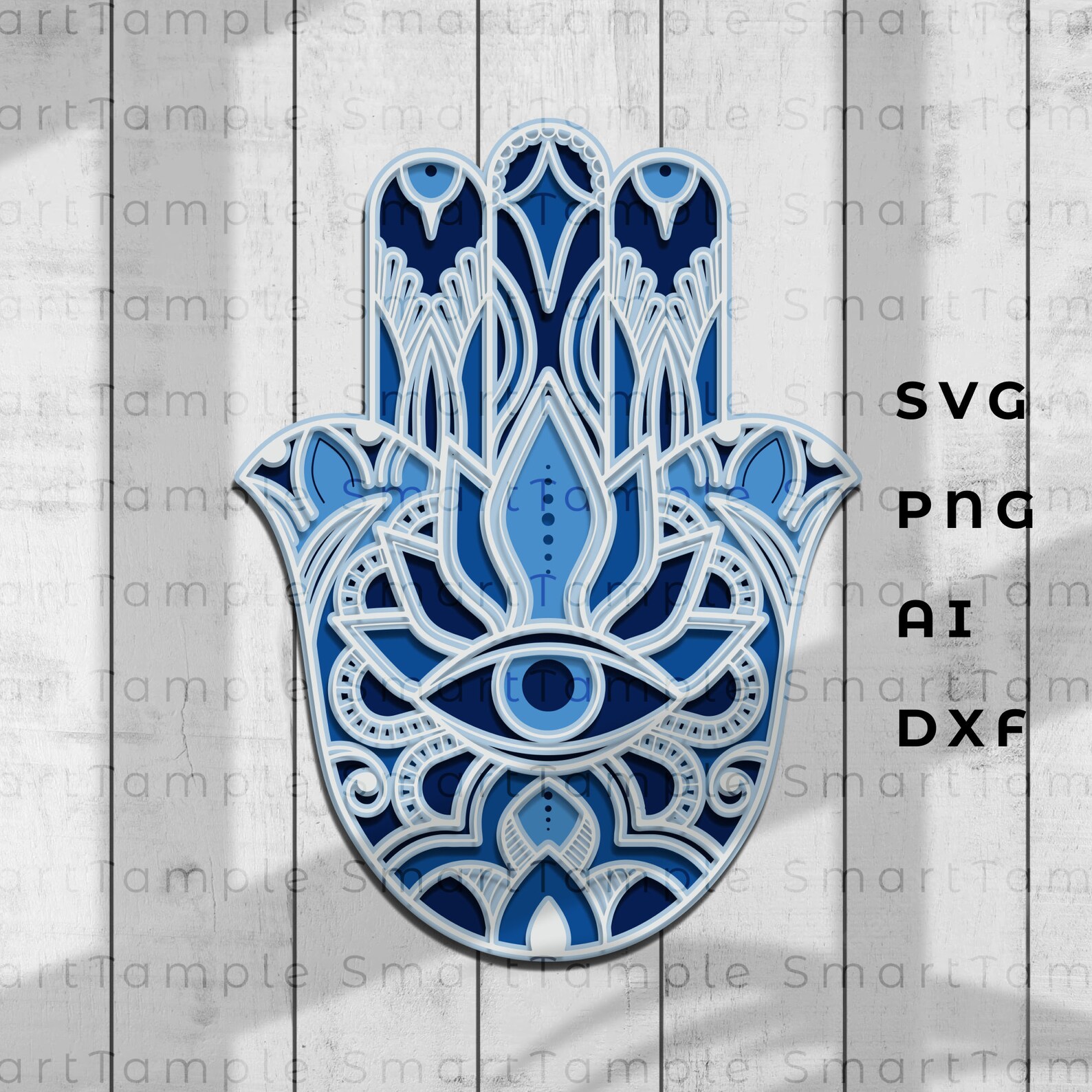 Hamsa Shadow Box, Layered Hamsa, Hamsa Paper Cut, Hamsa Laser Cut ...