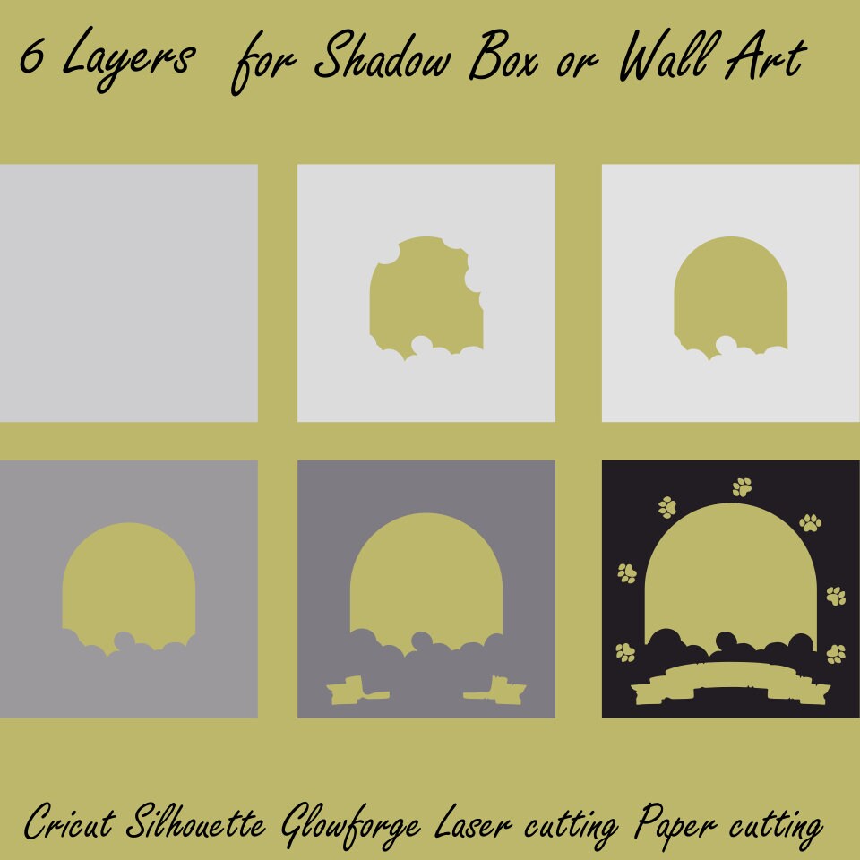 Dog Memorial Shadow Box Svg Pet Memorial Shadow Box Pet Etsy Australia