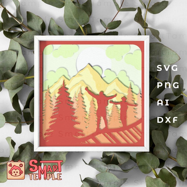 Hike shadow box, hiking shadow box svg, hiker shadow box, camper shadow box, camping shadow box svg, 3d camping png, camper life svg