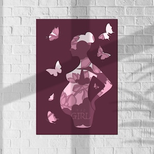 Boîte d’ombre enceinte, dame enceinte svg, cadeau de maman enceinte, boîte d’ombre familiale svg, modèle de carte familiale, BABY SHADOW BOX, 3d Baby shower svg