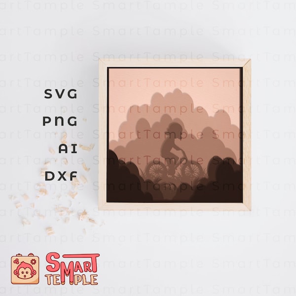 Bicycle shadow box, layered shadow box svg, layered cricut svg, shadow box cricut cut file, shadow box svg files for cricut
