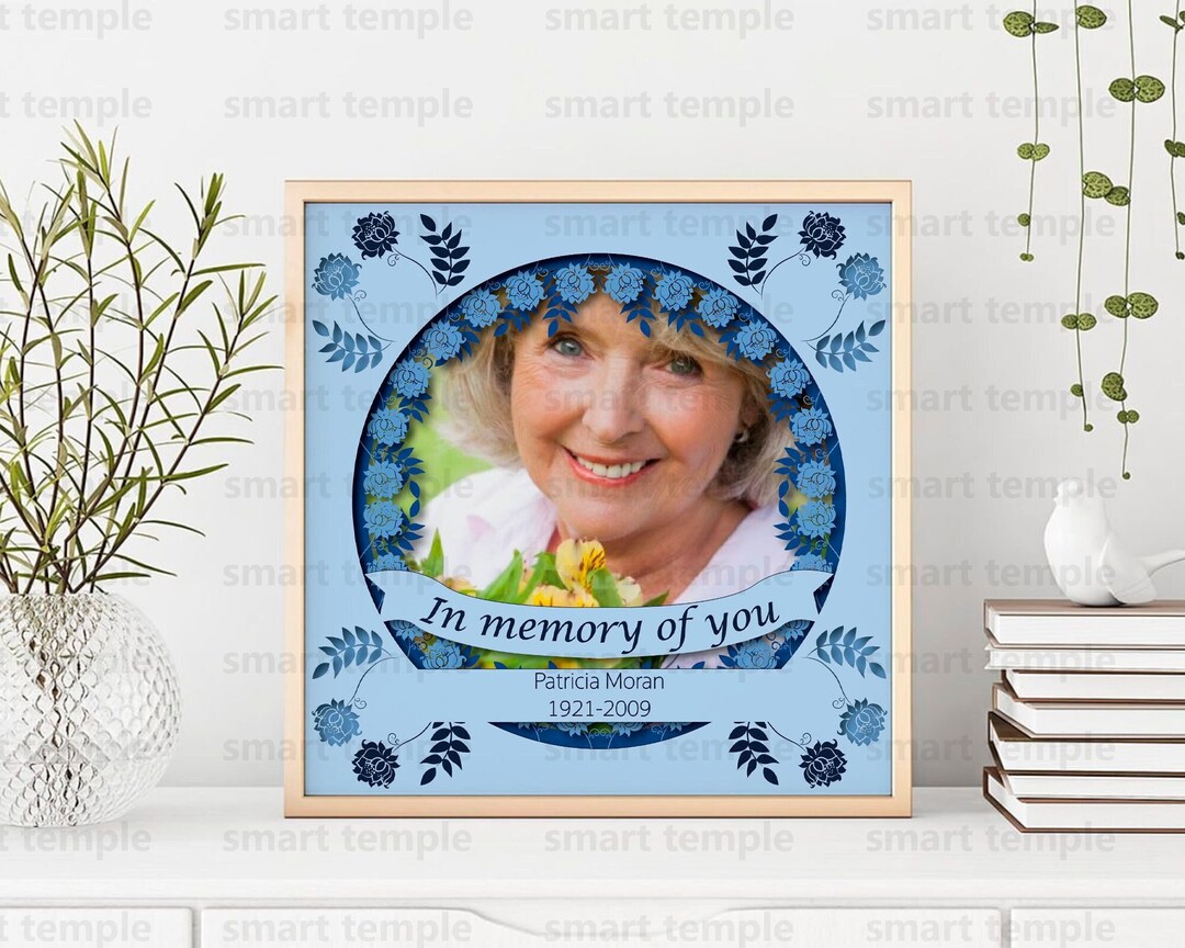Memorial Grandma Shadow Box SVG, Customizable Memorial Shadow Box Svg
