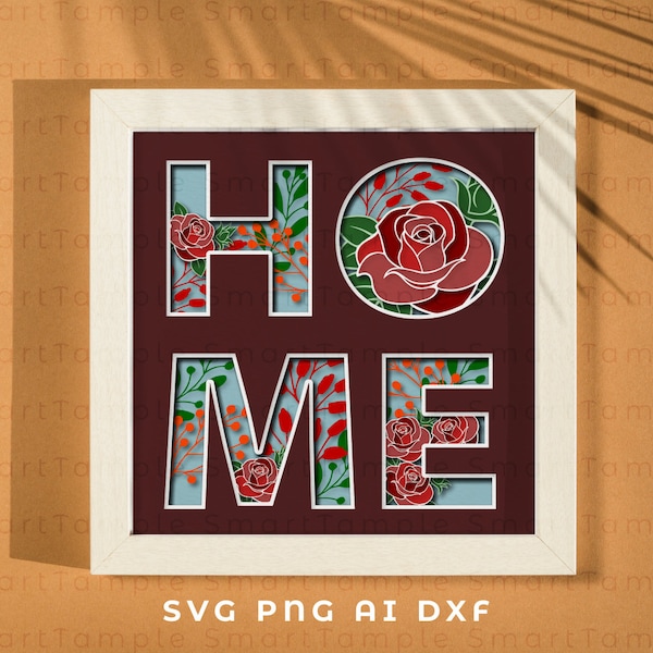 Home shadow box svg, 3d home svg, light box laser cut file, home paper cut, home cardstock, home laser cut, home cricut, home glowforge