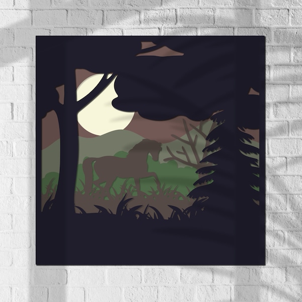 Horse shadow box svg, horse papercraft svg, horse stencil, horse layered svg, horse laser cut file, horse decal, paper light, horse lightbox Horse shadow box svg, horse papercraft svg, horse stencil, horse layered svg, horse laser cut file, horse decal, paper light, horse lightbox