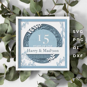 Rocznica w pudełku z cieniem, rocznica warstwowa, rodzinne pudełko z cieniem svg, dzień rodziny svg, rodzina 3d svg, pudełko z cieniem pary svg, imię i data svg