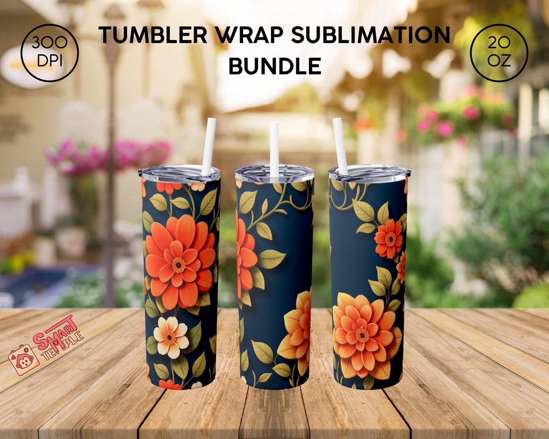 3D Floral Tumbler Wrap Bundle Png Seamless, Floral Pattern Seamless Png ...