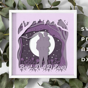 Bester Vater aller Zeiten Schatten Box SVG, Vatertag Schattenbox SVG, Vatertag Papier Handwerk, Vatertag Schichtdesign, 3D Vatertagsbox SVG